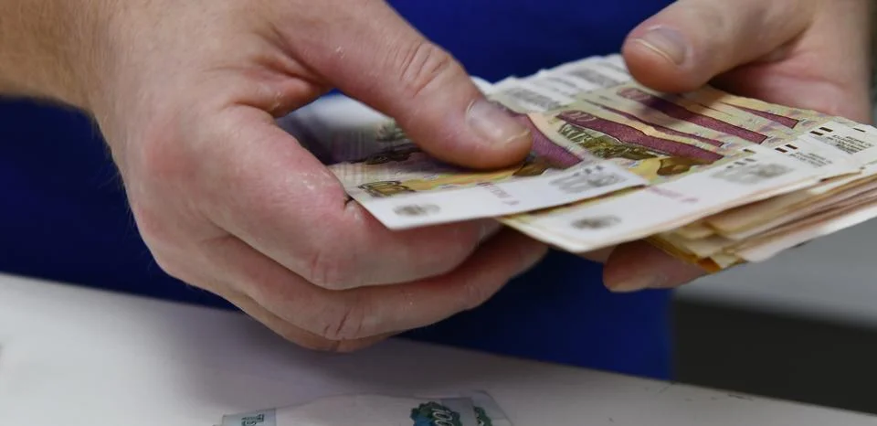 The process of counting money Stock Photos