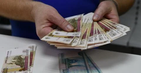 The process of counting money Stock Photos
