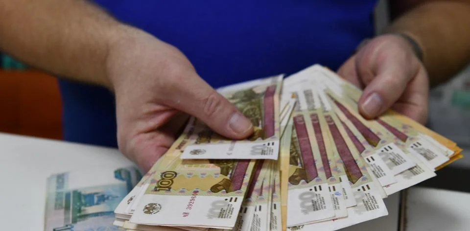 The process of counting money Stock Photos