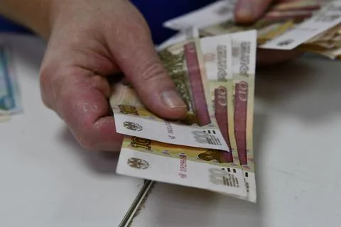 The process of counting money Stock Photos