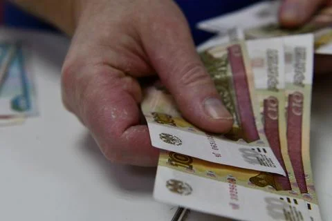 The process of counting money Stock Photos