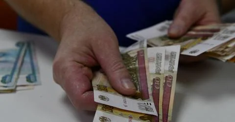 The process of counting money Stock Photos