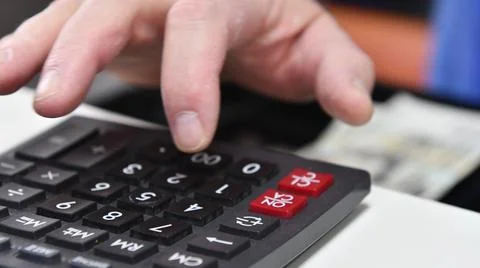 The process of counting money Stock Photos