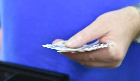 The process of counting money Stock Photos