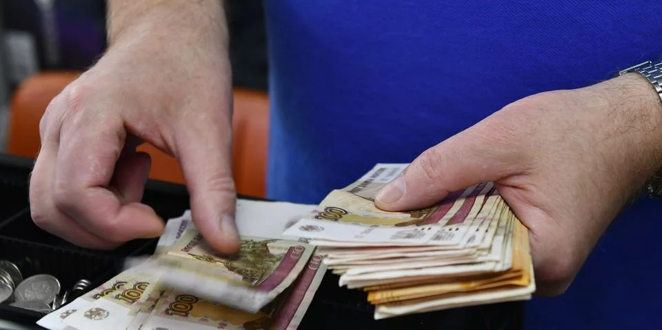 The process of counting money Stock Photos