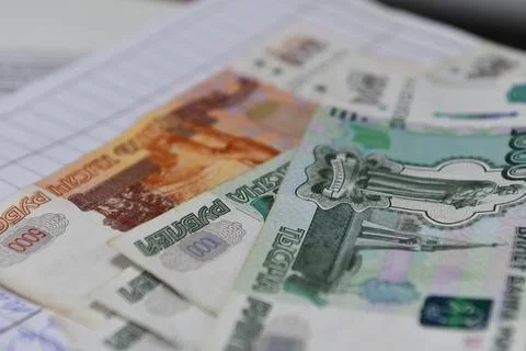 The process of counting money Stock Photos