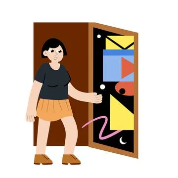 Process of creating and developing website. Female programmer Stock-Illustration