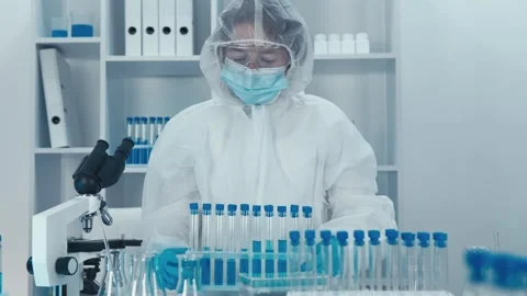 The process of creating and testing a vaccine to combat infectious diseases Stock Footage 257025755