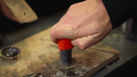 Process of creating blanks for silverware in the casting mold Stock-Footage 72965549