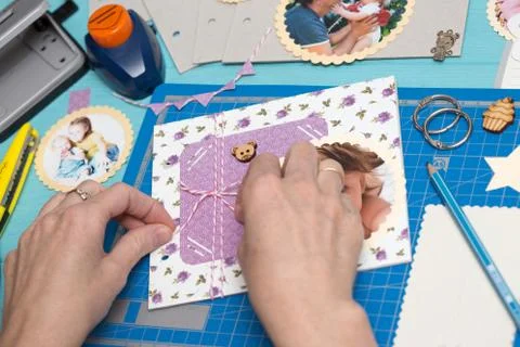 Process of creating a childrens album Stock Photos