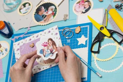 Process of creating a childrens album Stock Photos