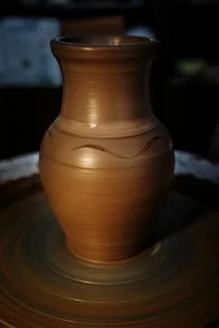 The process of creating a clay pot potter Stock Photos