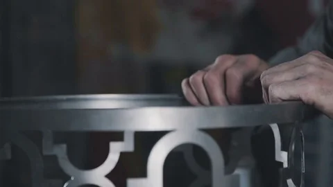 The process of creating a decorative element of metal Stock Footage 74695718