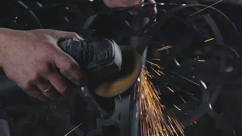 Process of creating a decorative metal product: forged metal Stock Footage 74693306