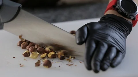 Process of creating delicious dessserts. Fruit cake decor.Strawberry Stock Footage 94405031