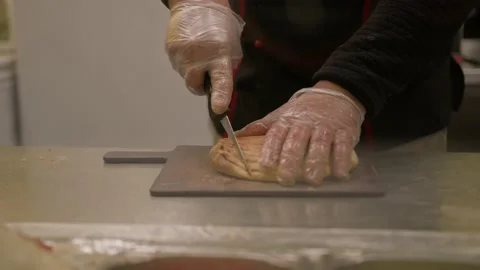 The process of creating fast food on street - shawarma, pita, doner kebab Stock Footage 221181905