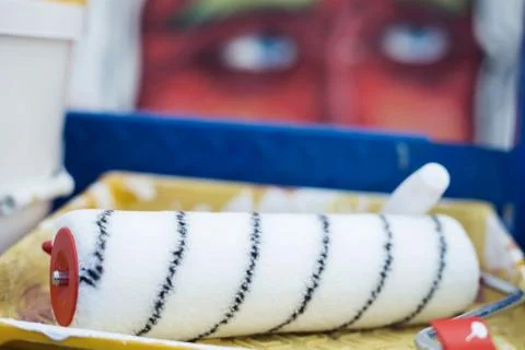 The process of creating graffiti Stock Photos