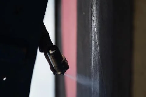 In the process of creating graffiti Stock Photos