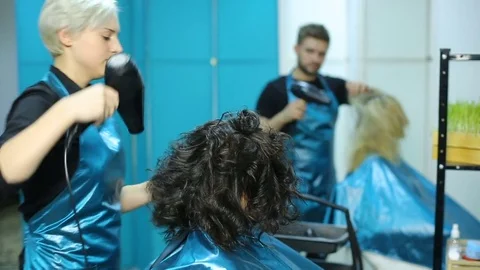Process of creating hair style Stock Footage