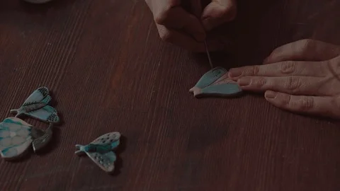 Process of creating handmade jewelry in creative studio. Jewelry designer making Stock Footage 130172040