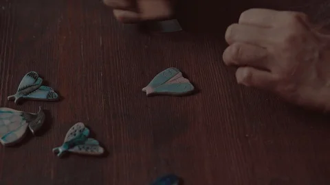 Process of creating handmade jewelry in creative studio. Jewelry designer making Stock Footage 130172321