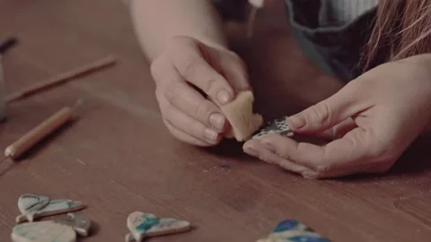 Process of creating handmade jewelry in creative studio. Jewelry designer making Stock Footage 130173040