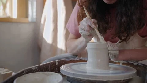Process of creating handmade pottery Stock Footage 169190546