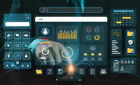 Process of creating an interface for a mobile app. User interface and exper.. Fotos de archivo