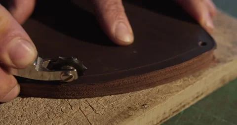 The process of creating a leather product Stock Footage 144518967