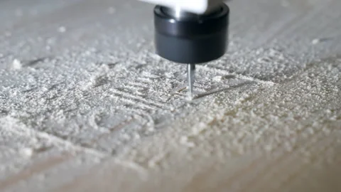 Process of creating logo or inscription on wooden plank with contemporary Stock Footage 162850519