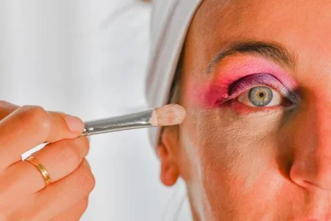 The process of creating makeup Stock Photos