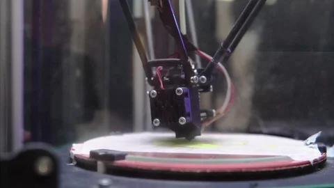 The process of creating a model using a 3D printer. Polymer laser printing techn Stock Footage 106579095