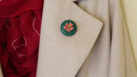 The process of creating a peony brooch Stock Footage 237617761