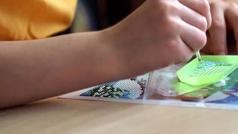 The Process Of Creating A Picture Of Rhinestones, Mosaic. Stock Footage 171310951