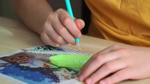 The Process Of Creating A Picture Of Rhinestones, Mosaic. Stock Footage 171310953