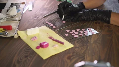 Process of creating polymer clay item. Stock Footage 169290779
