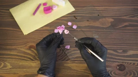 Process of creating polymer clay item. Stock Footage 169290891