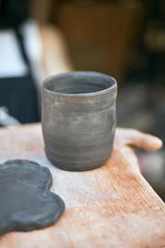 The process of creating pottery. Stock Photos