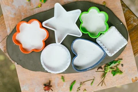 The process of creating pottery.. Stock Photos