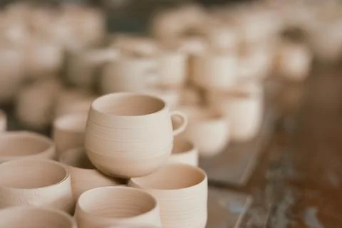 The process of creating pottery.. Stock Photos