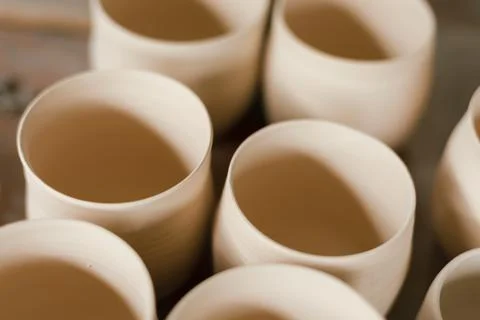 The process of creating pottery.. Stock Photos