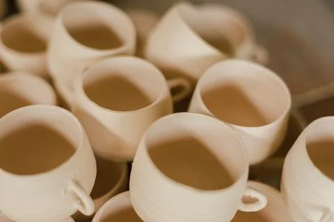 The process of creating pottery.. Stock Photos