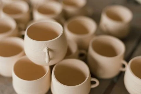 The process of creating pottery.. Stock Photos