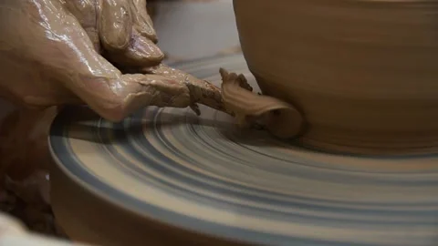 The process of creating a product from clay Stock Footage 139384524