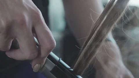 The process of creating styling - voluminous curls Stock-Footage 74441403