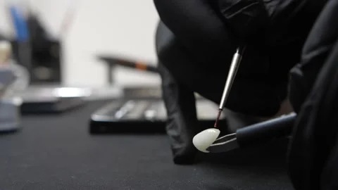 The process of creating veneers. Dentistry Stock Footage 152516548