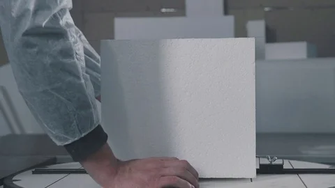 The process of creating volumetric figures of foam plastic Stock Footage 73937886