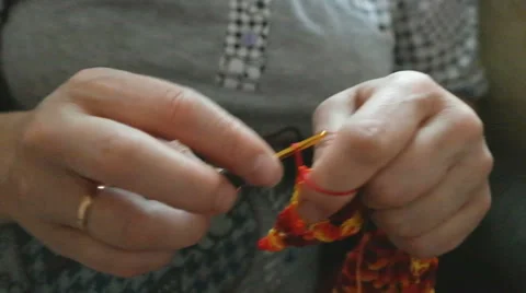 The process of crocheting Stock Footage 42849799