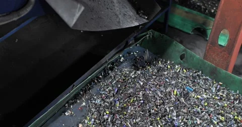 The process of crushing used batteries in a mill. Stock Footage 151810384