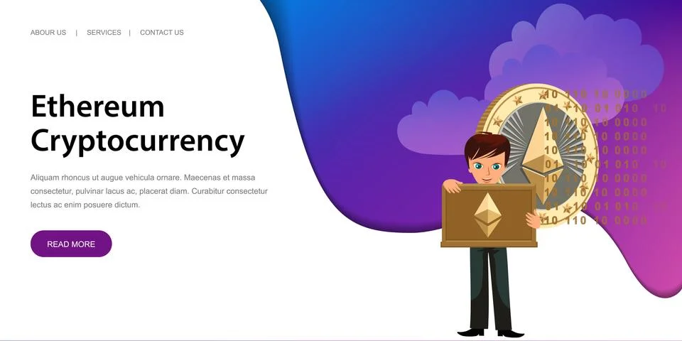 Process of crypto currency mining flat poster Illustrazione stock